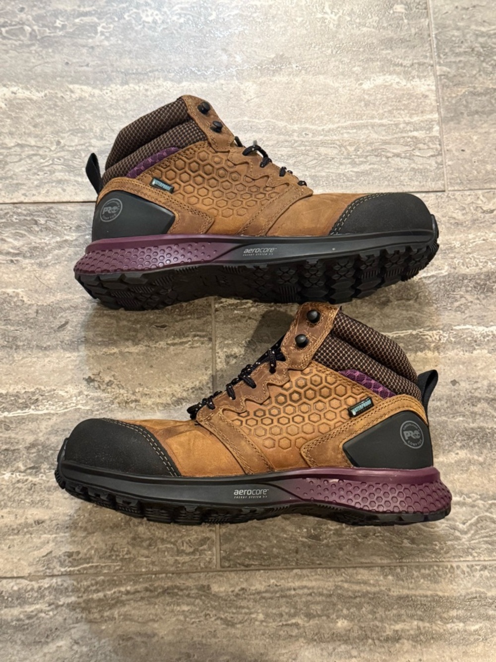 Timberland PRO Women's Reaxion Composite Toe Safety Work Boot Brown/Purple (W7)